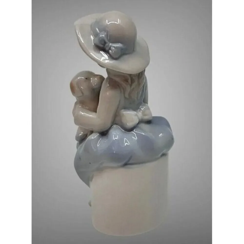 Beautiful Classic Porcelain Vintage Homco‎ Girl Holding Puppy Dog 4 1/2 inch